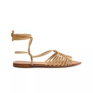 Schutz Adele Metallic Leather Sandals